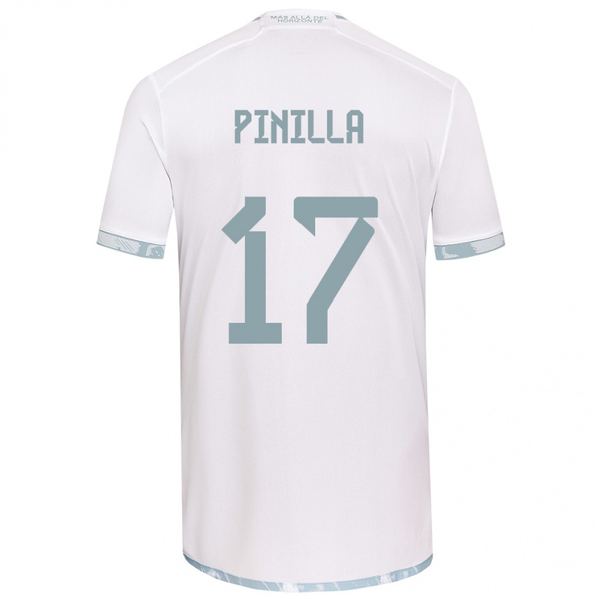 Enfant Football Maillot Fernanda Pinilla #17 Blanc Gris Tenues Extérieur 2024/25