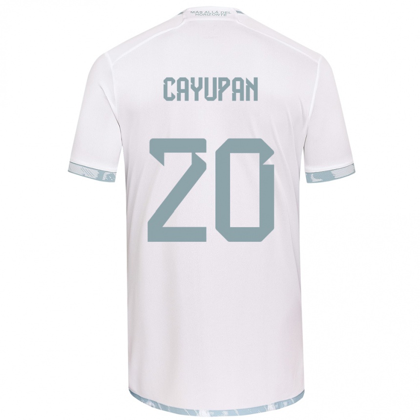 Enfant Football Maillot Natalia Cayupán #20 Blanc Gris Tenues Extérieur 2024/25