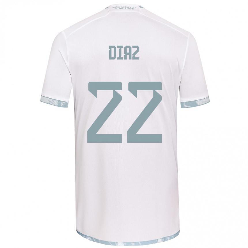 Enfant Football Maillot Valentina Díaz #22 Blanc Gris Tenues Extérieur 2024/25