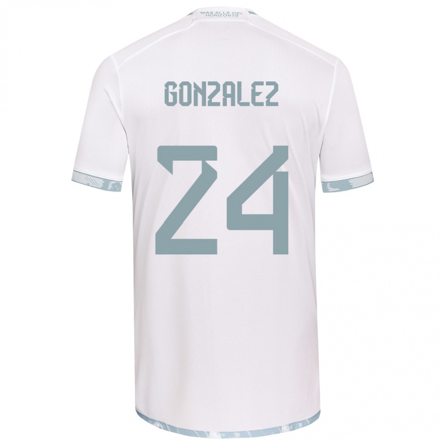 Enfant Football Maillot Emma González #24 Blanc Gris Tenues Extérieur 2024/25