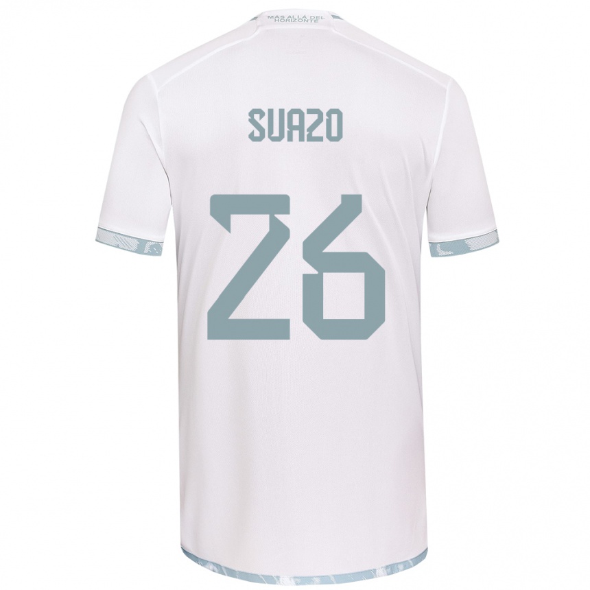 Enfant Football Maillot Gretzel Suazo #26 Blanc Gris Tenues Extérieur 2024/25