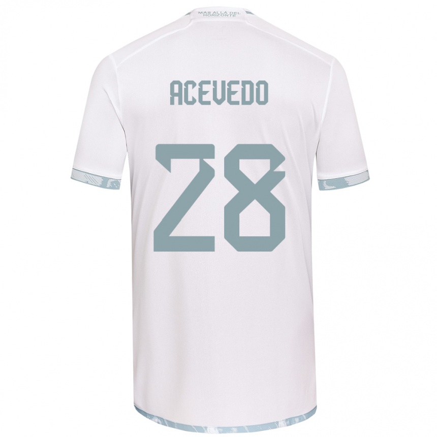 Enfant Football Maillot Florencia Acevedo #28 Blanc Gris Tenues Extérieur 2024/25