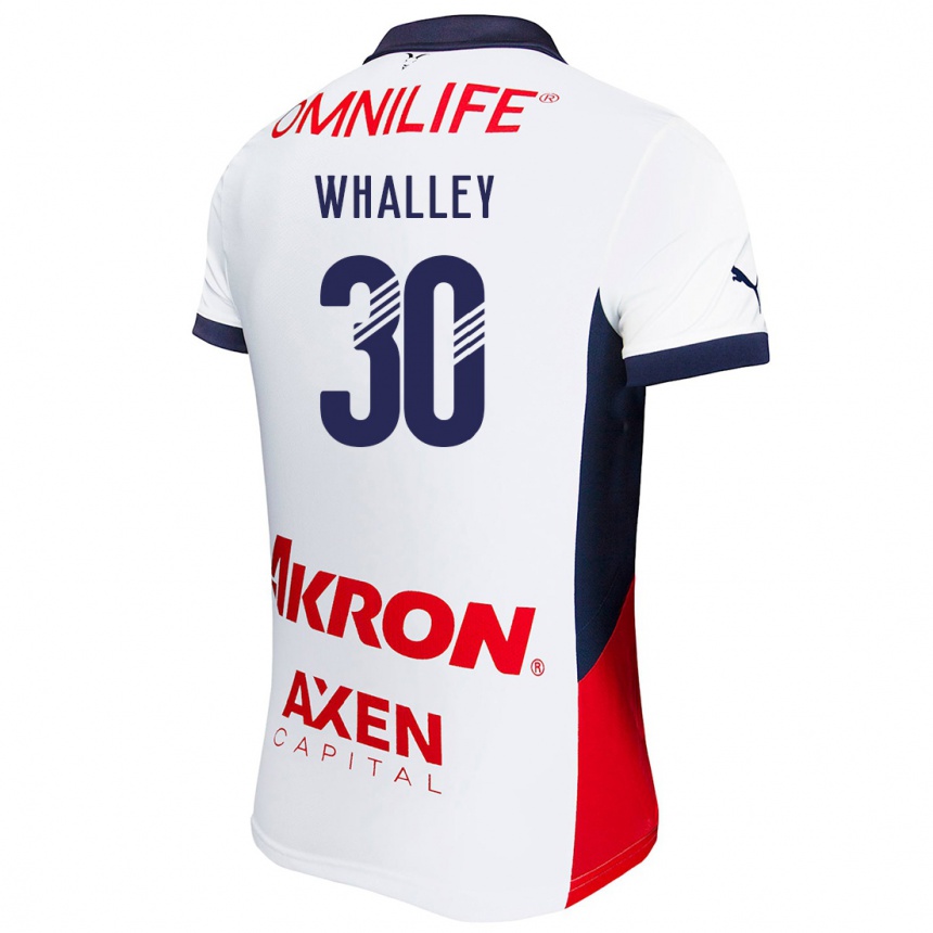 Enfant Football Maillot Óscar Whalley #30 Blanc Rouge Bleu Tenues Extérieur 2024/25