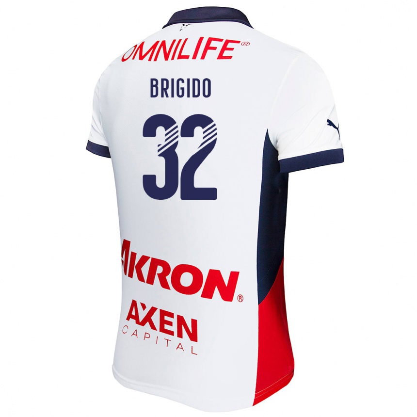 Enfant Football Maillot Jesús Brígido #32 Blanc Rouge Bleu Tenues Extérieur 2024/25