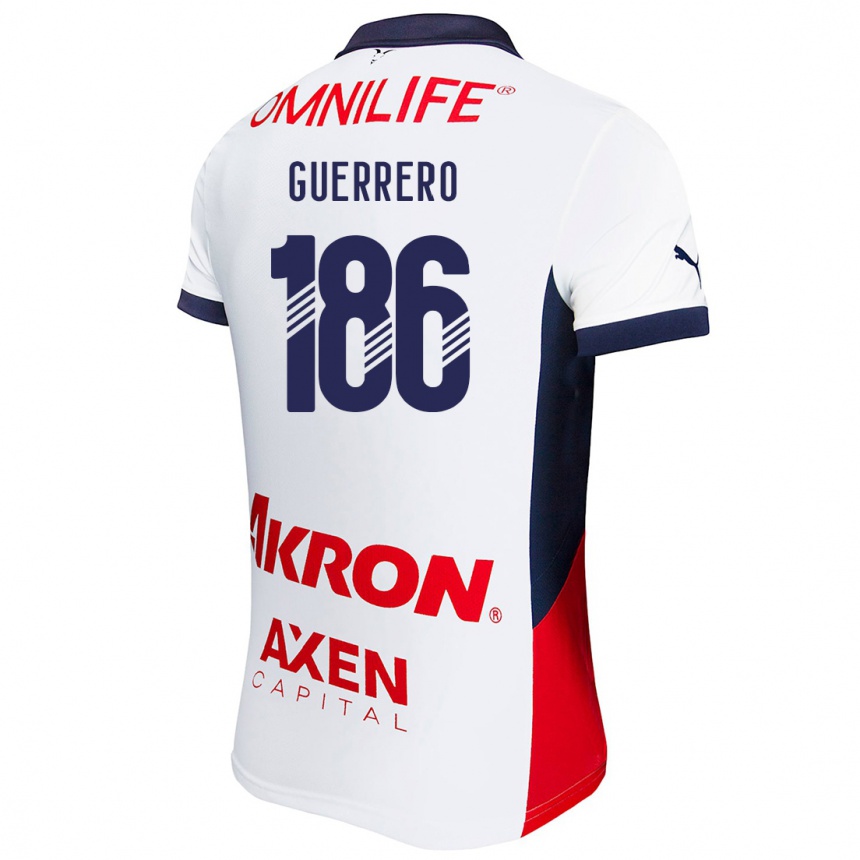 Enfant Football Maillot Javier Guerrero #186 Blanc Rouge Bleu Tenues Extérieur 2024/25