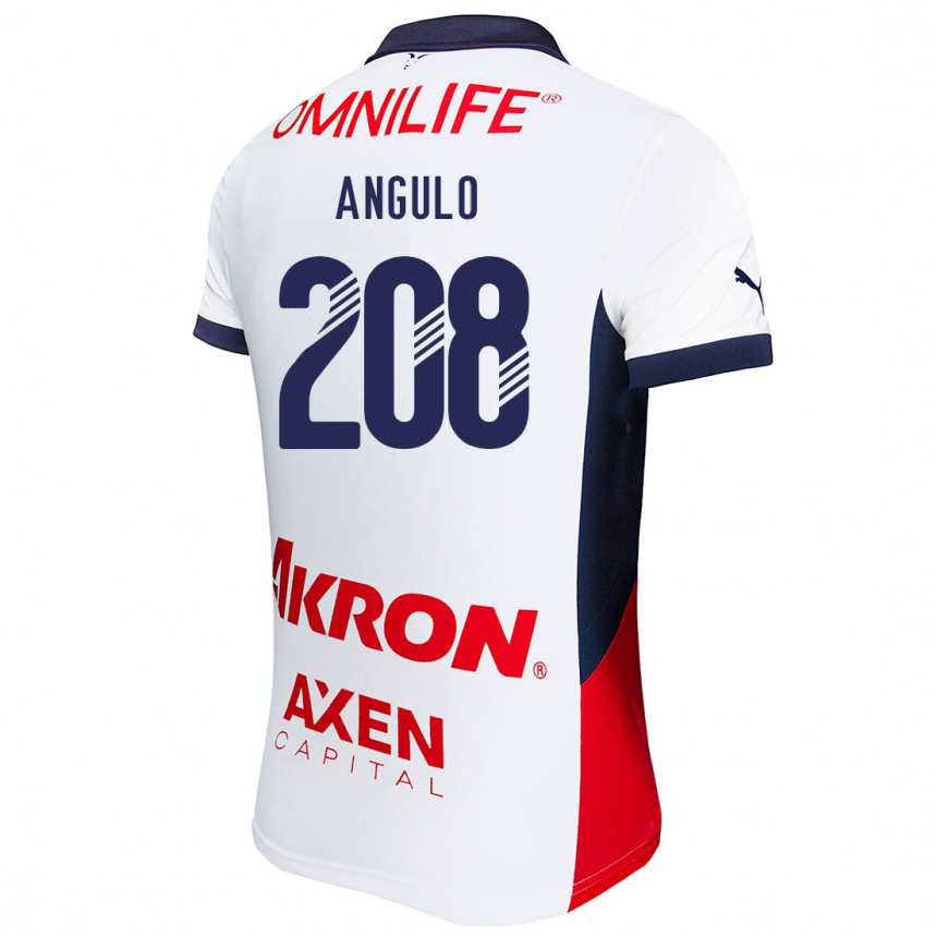 Enfant Football Maillot Ismael Angulo #208 Blanc Rouge Bleu Tenues Extérieur 2024/25