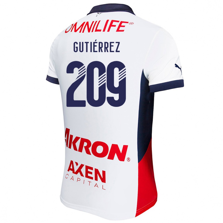 Enfant Football Maillot Edgar Gutiérrez #209 Blanc Rouge Bleu Tenues Extérieur 2024/25