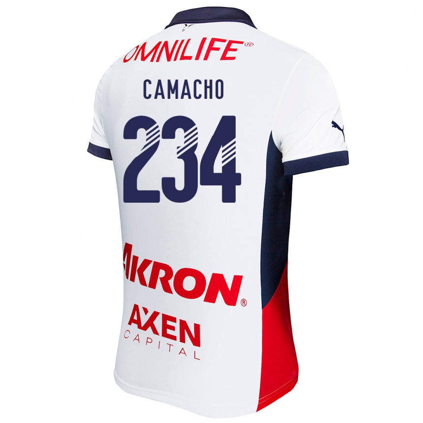 Enfant Football Maillot Xandor Camacho #234 Blanc Rouge Bleu Tenues Extérieur 2024/25