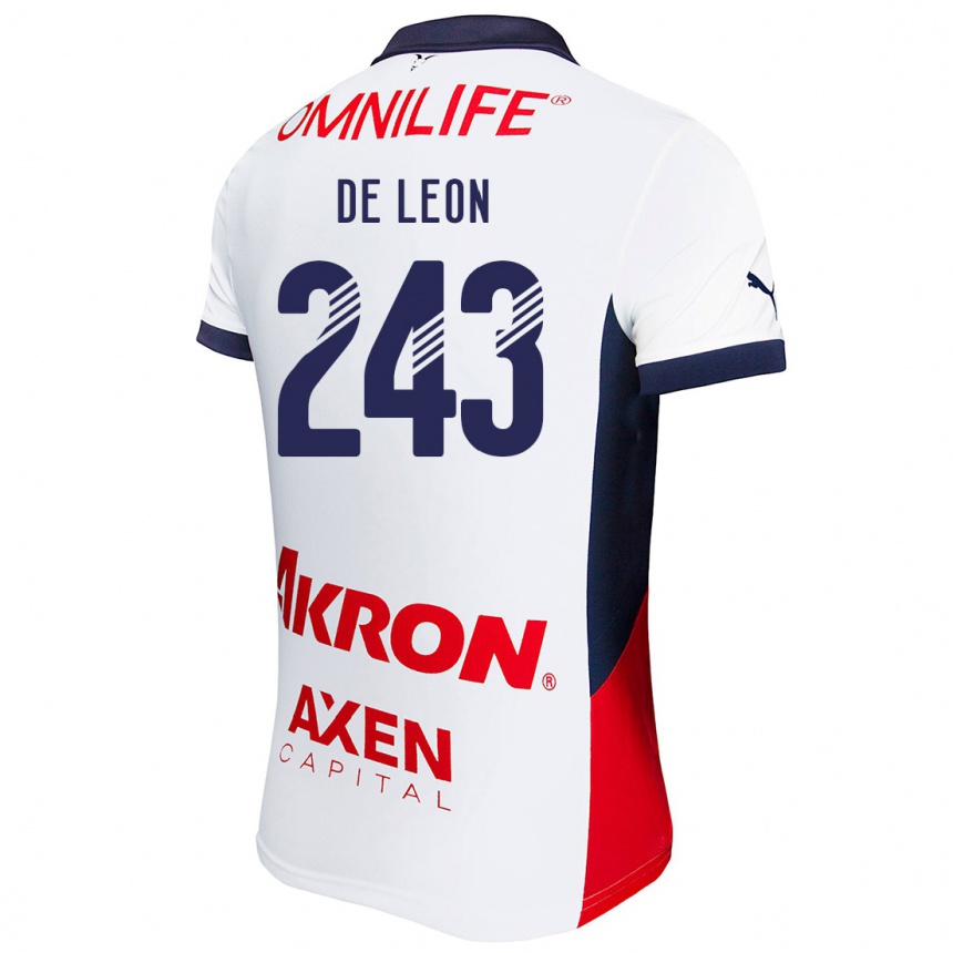 Enfant Football Maillot Jared De León #243 Blanc Rouge Bleu Tenues Extérieur 2024/25