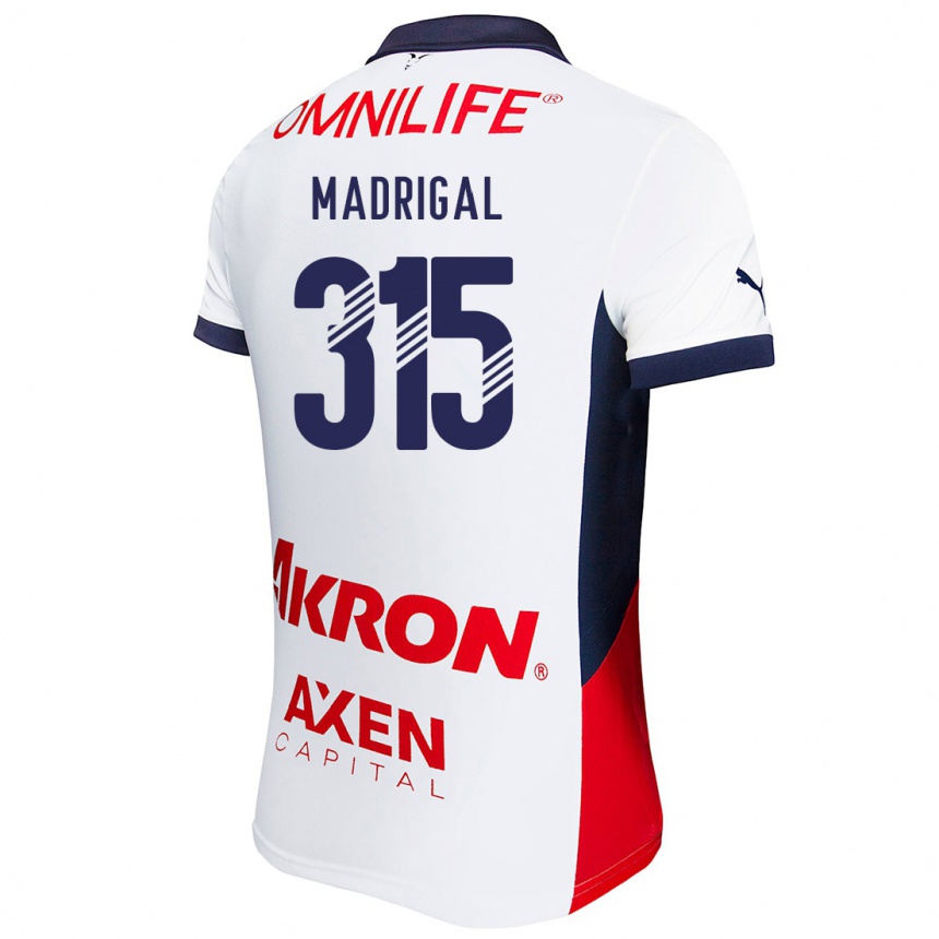 Enfant Football Maillot David Madrigal #315 Blanc Rouge Bleu Tenues Extérieur 2024/25