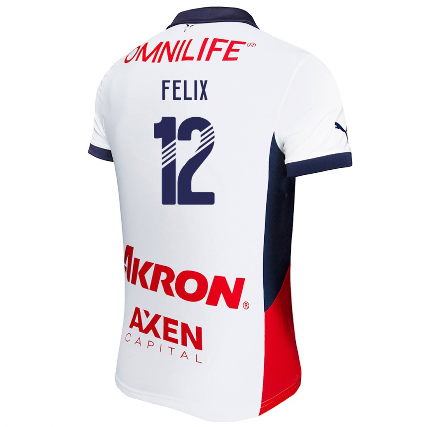 Enfant Football Maillot Blanca Félix #12 Blanc Rouge Bleu Tenues Extérieur 2024/25