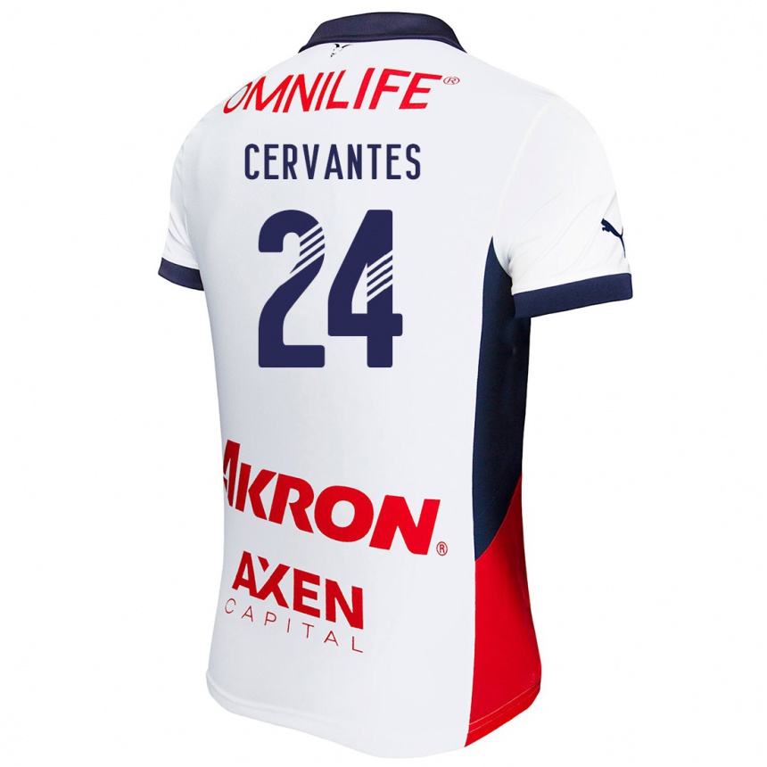 Enfant Football Maillot Alicia Cervantes #24 Blanc Rouge Bleu Tenues Extérieur 2024/25