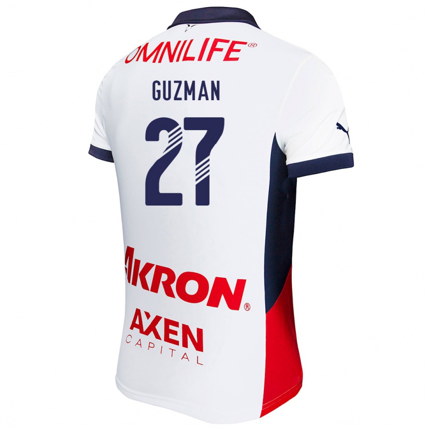 Enfant Football Maillot Kinberly Guzmán #27 Blanc Rouge Bleu Tenues Extérieur 2024/25