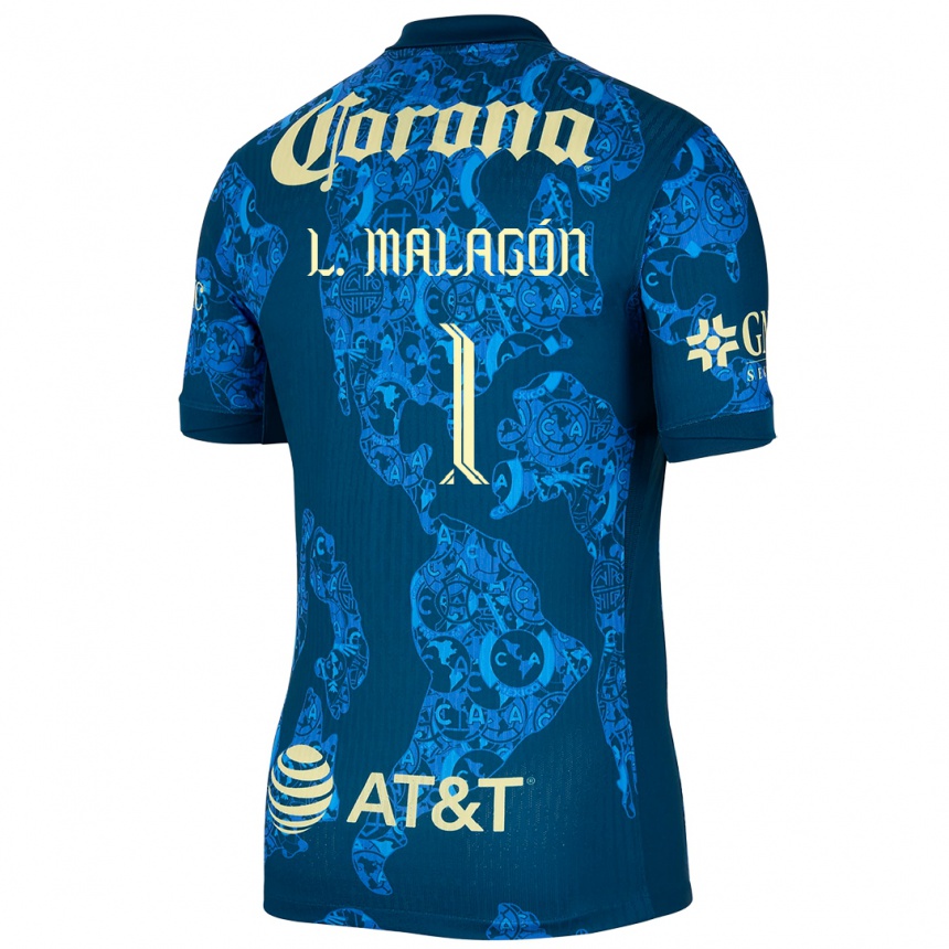 Enfant Football Maillot Luis Malagón #1 Bleu Jaune Tenues Extérieur 2024/25