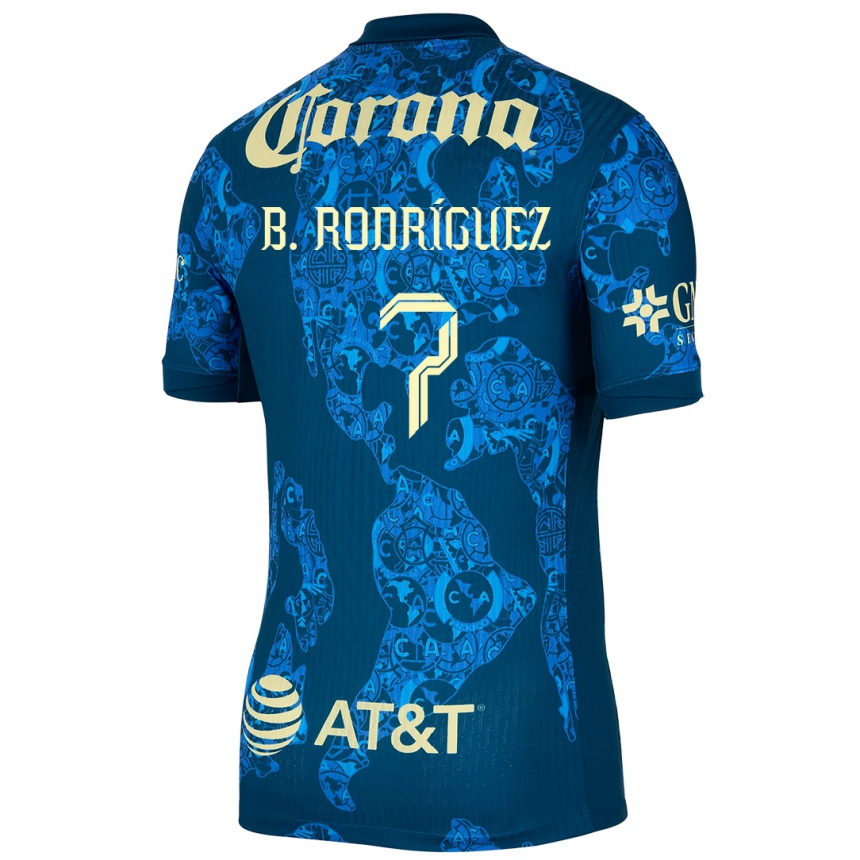 Enfant Football Maillot Brian Rodríguez #7 Bleu Jaune Tenues Extérieur 2024/25