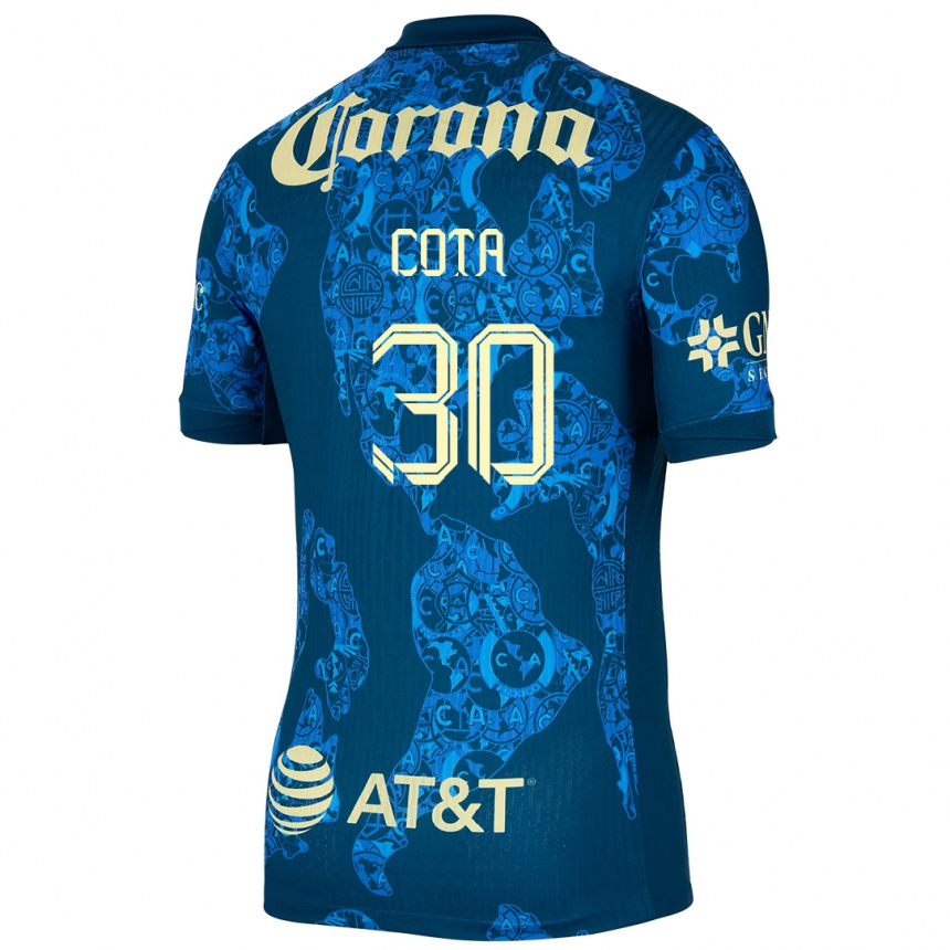 Enfant Football Maillot Rodolfo Cota #30 Bleu Jaune Tenues Extérieur 2024/25