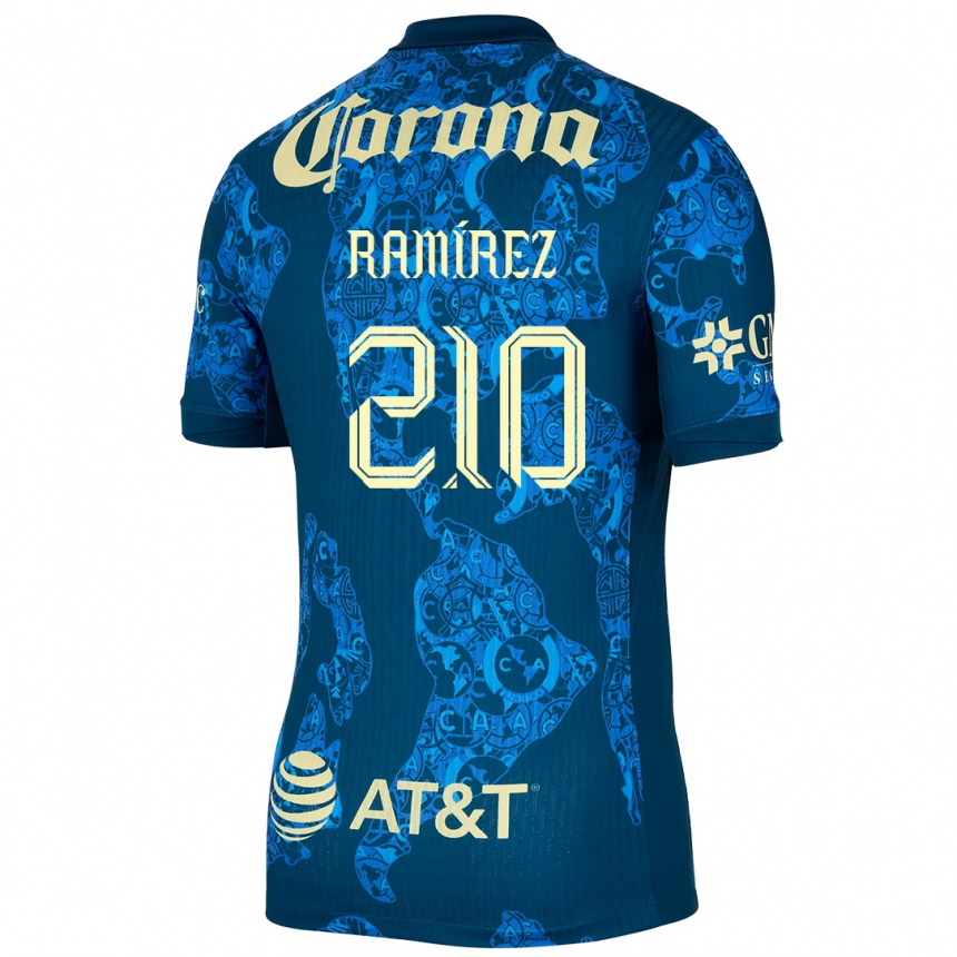 Enfant Football Maillot Miguel Ramírez #210 Bleu Jaune Tenues Extérieur 2024/25