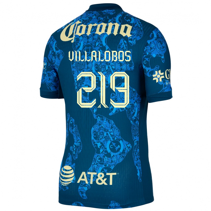 Enfant Football Maillot Patricio Villalobos #219 Bleu Jaune Tenues Extérieur 2024/25