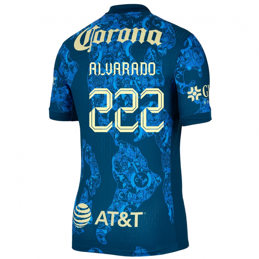 Enfant Football Maillot Daniel Alvarado #222 Bleu Jaune Tenues Extérieur 2024/25