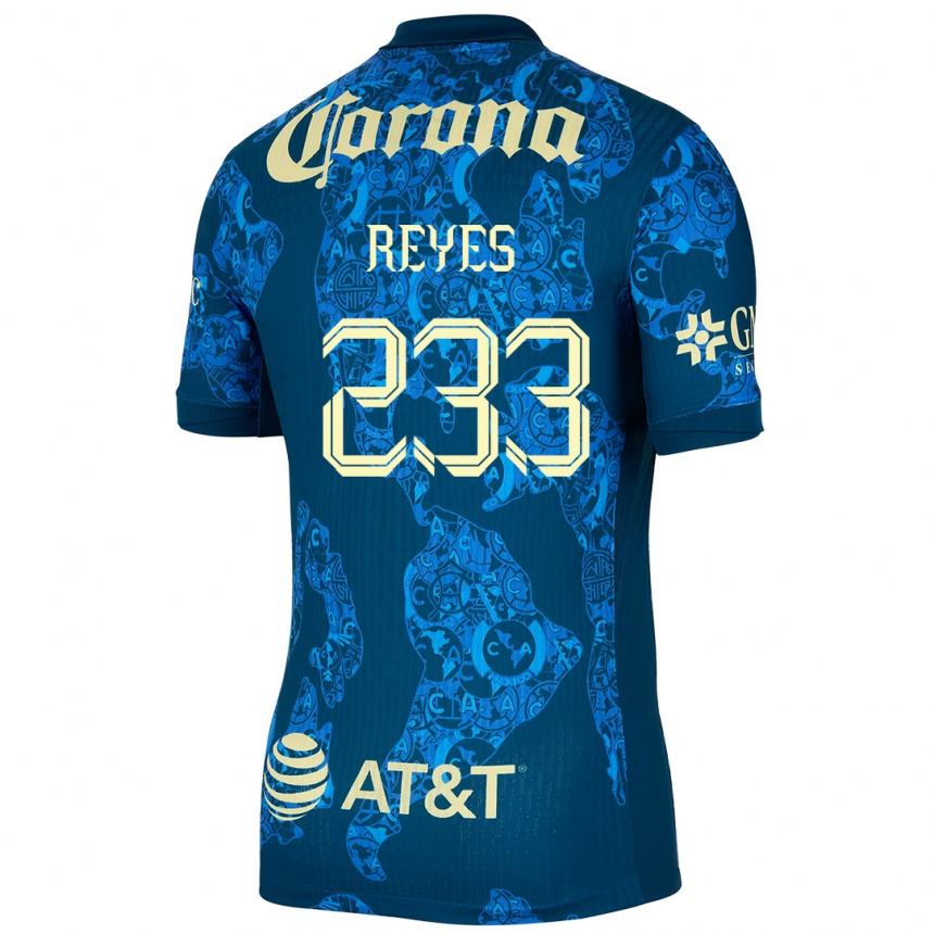 Enfant Football Maillot Andrés Reyes #233 Bleu Jaune Tenues Extérieur 2024/25