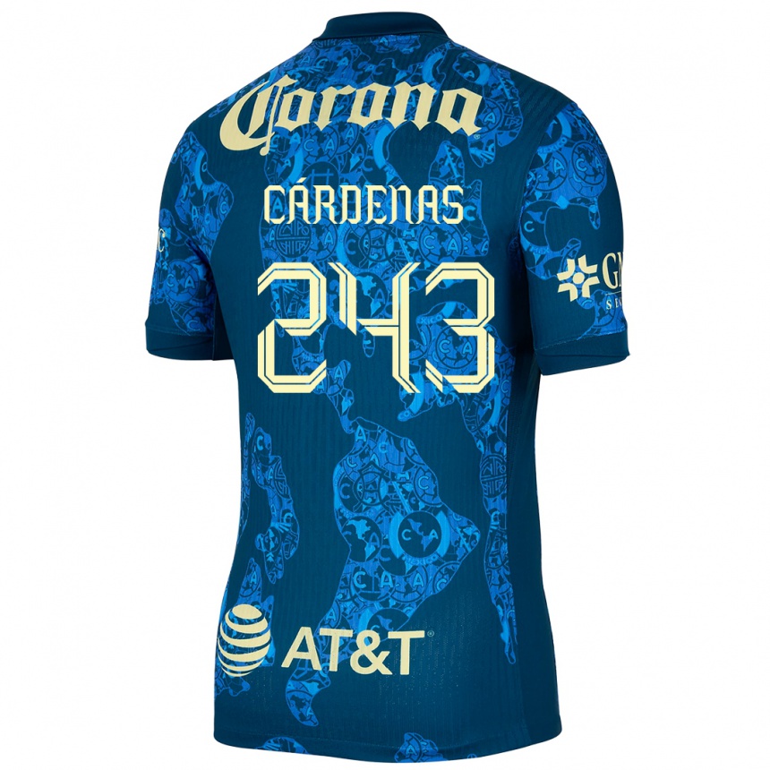 Enfant Football Maillot Alejandro Cárdenas #243 Bleu Jaune Tenues Extérieur 2024/25