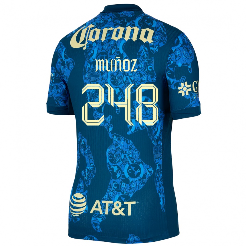 Enfant Football Maillot Diego Muñoz #248 Bleu Jaune Tenues Extérieur 2024/25