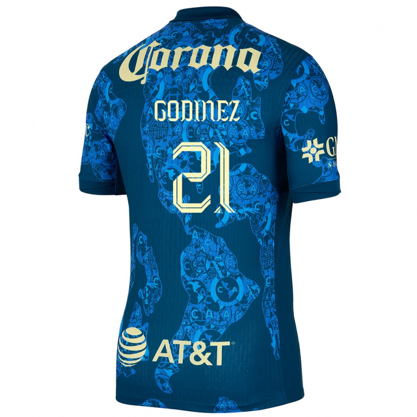 Enfant Football Maillot Alexandra Godinez #21 Bleu Jaune Tenues Extérieur 2024/25