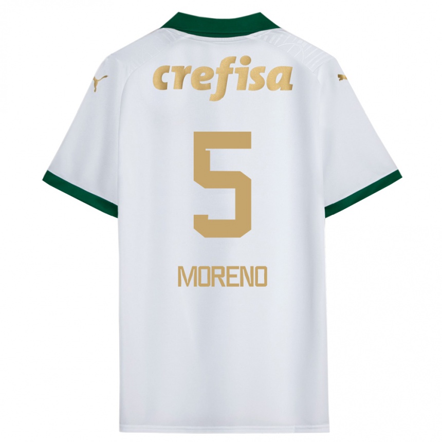 Enfant Football Maillot Aníbal Moreno #5 Blanc Vert Tenues Extérieur 2024/25