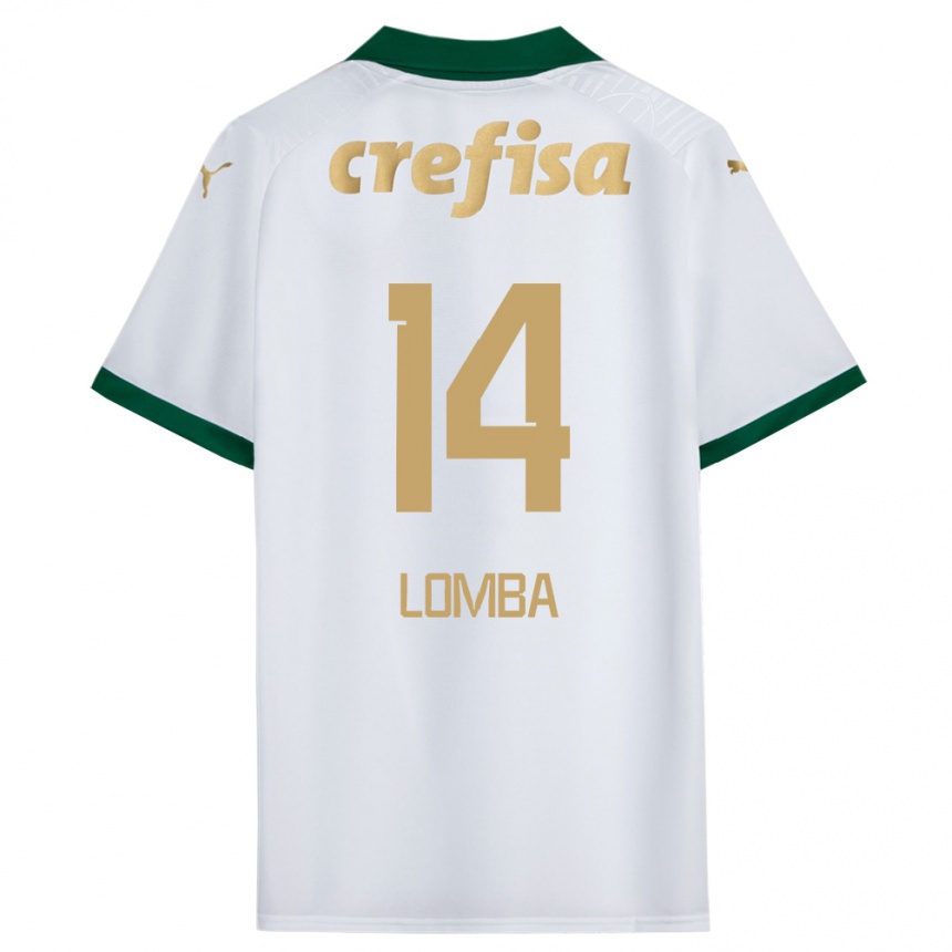 Enfant Football Maillot Marcelo Lomba #14 Blanc Vert Tenues Extérieur 2024/25