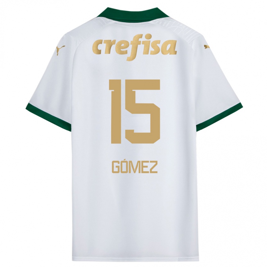 Enfant Football Maillot Gustavo Gómez #15 Blanc Vert Tenues Extérieur 2024/25