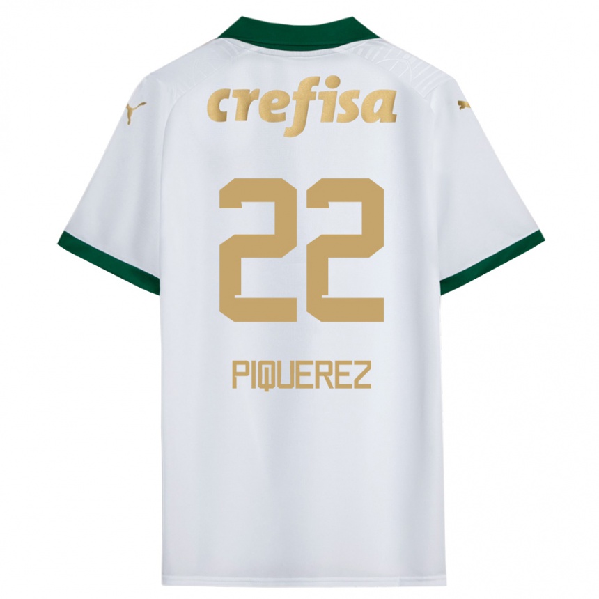 Enfant Football Maillot Joaquín Piquerez #22 Blanc Vert Tenues Extérieur 2024/25