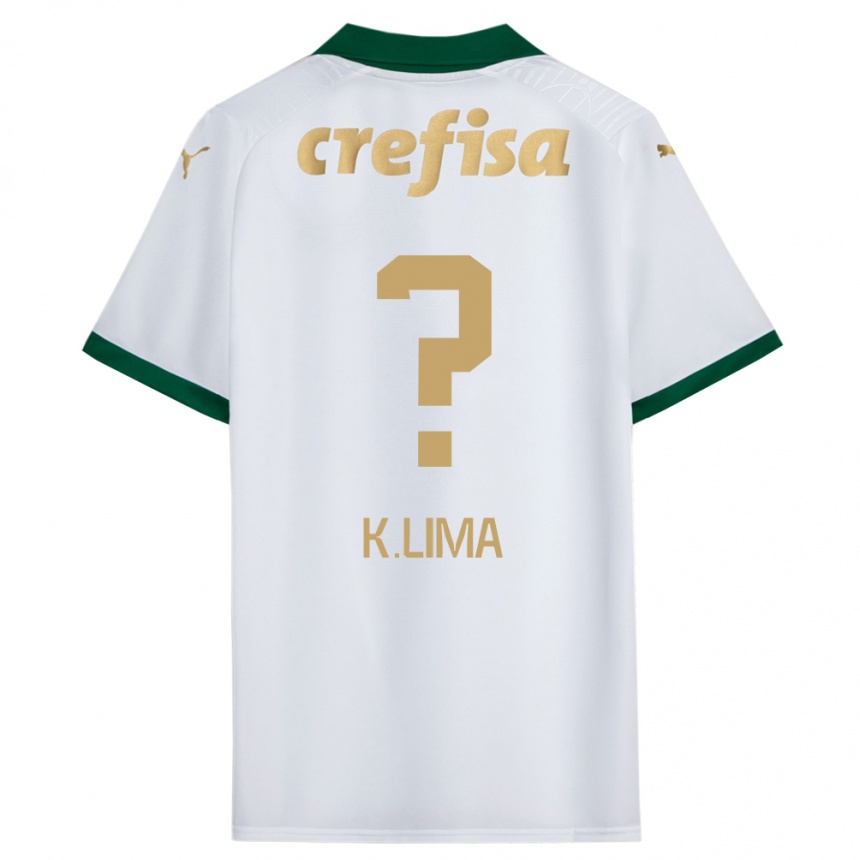 Enfant Football Maillot Kauan Lima #0 Blanc Vert Tenues Extérieur 2024/25