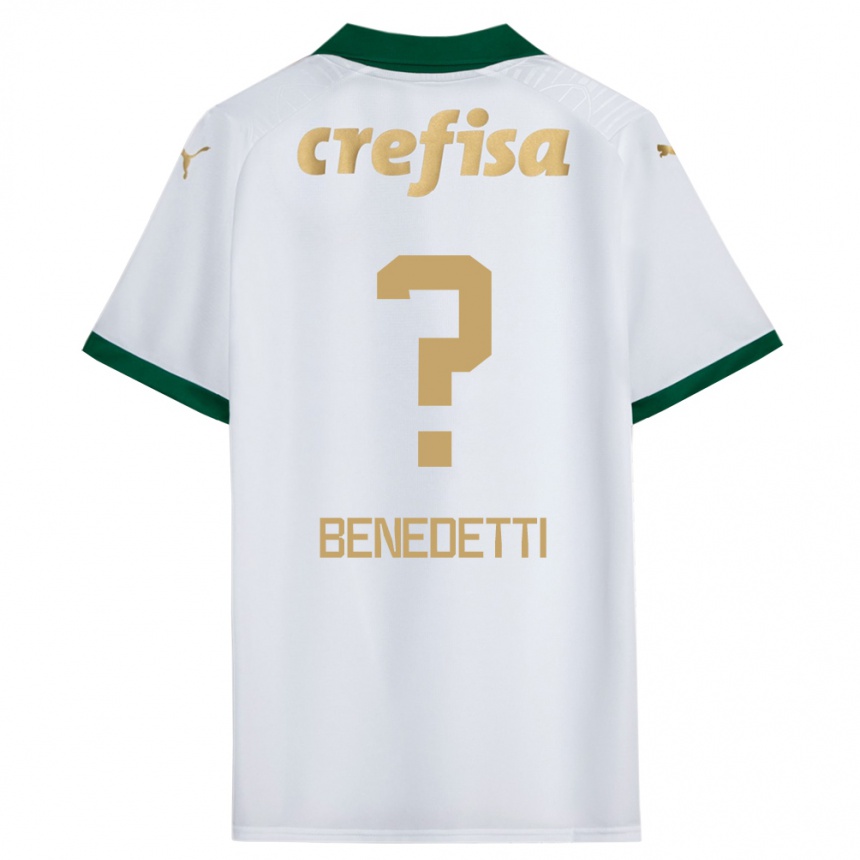 Enfant Football Maillot Luis Benedetti #0 Blanc Vert Tenues Extérieur 2024/25