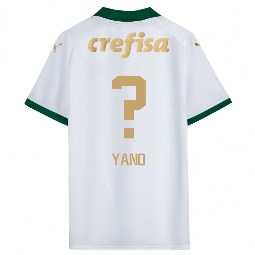 Enfant Football Maillot Luiz Yano #0 Blanc Vert Tenues Extérieur 2024/25