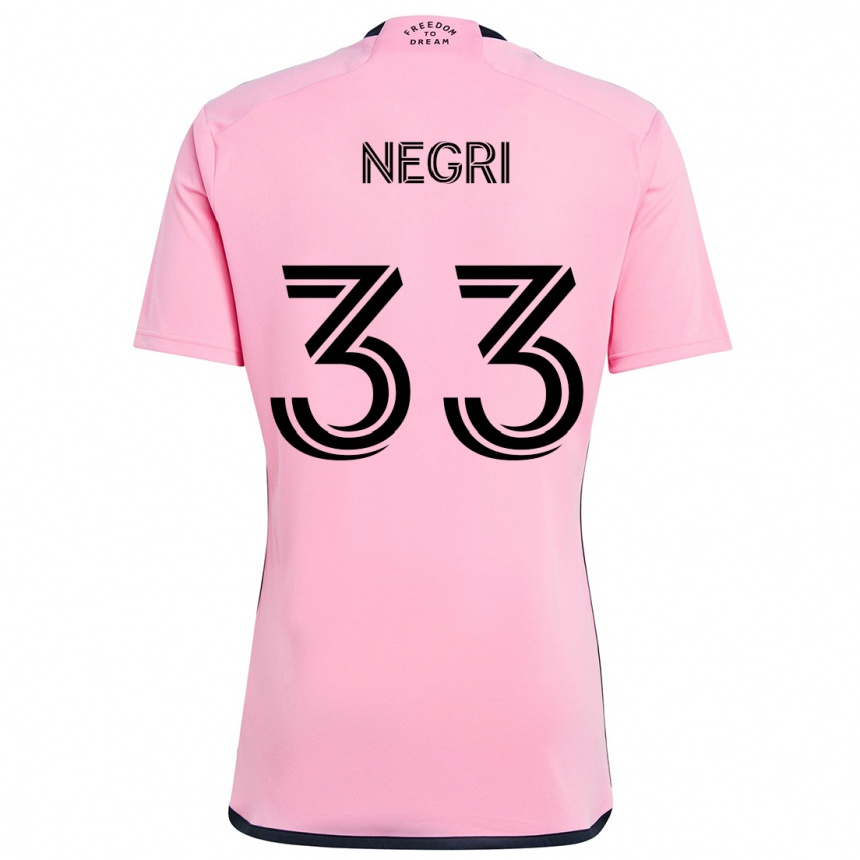 Homme Football Maillot Franco Negri #33 Rose Tenues Domicile 2024/25