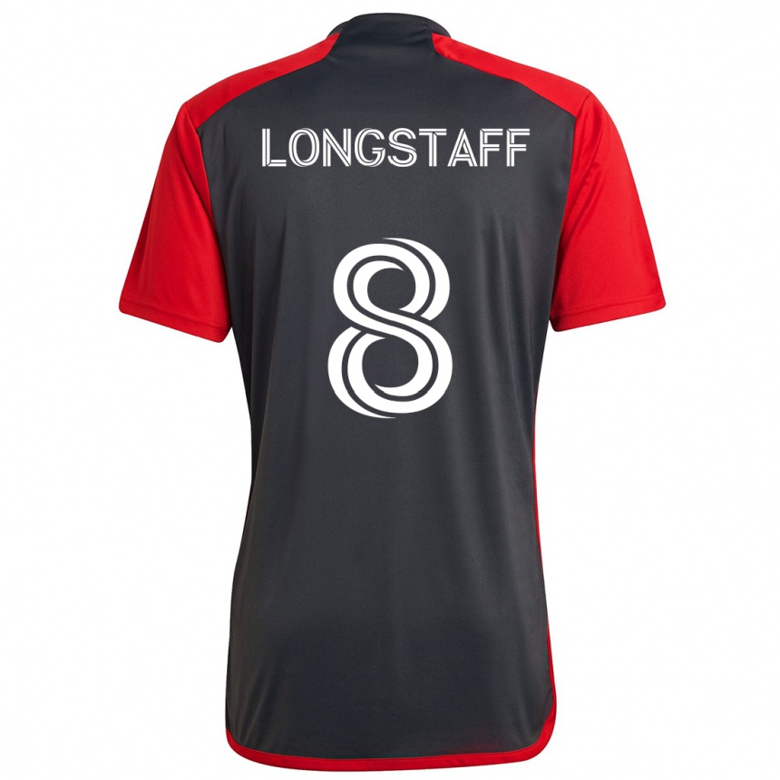 Homme Football Maillot Matty Longstaff #8 Rouge Gris Tenues Domicile 2024/25