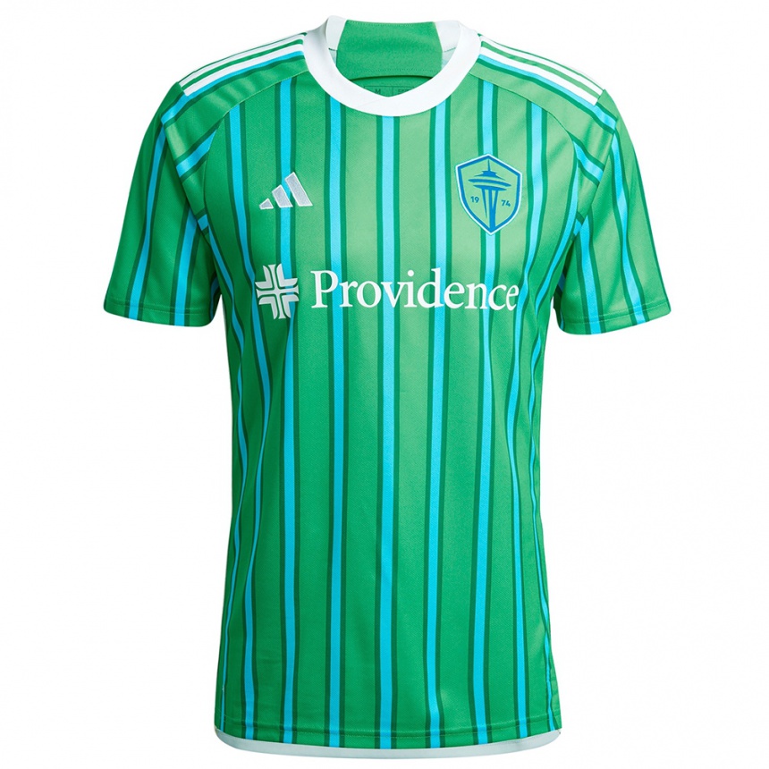 Homme Football Maillot Votre Nom #0 Vert Blanc Tenues Domicile 2024/25