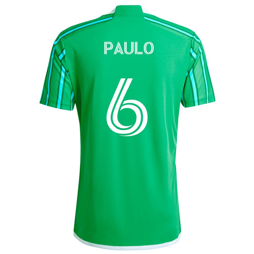 Homme Football Maillot João Paulo #6 Vert Blanc Tenues Domicile 2024/25