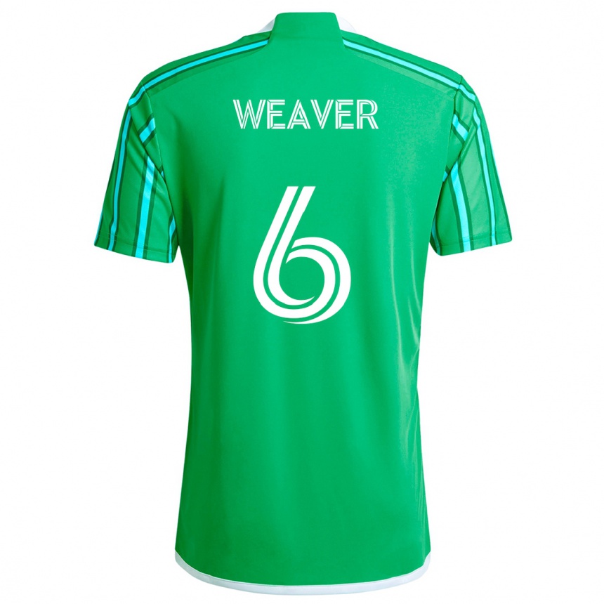 Homme Football Maillot Morgan Weaver #6 Vert Blanc Tenues Domicile 2024/25