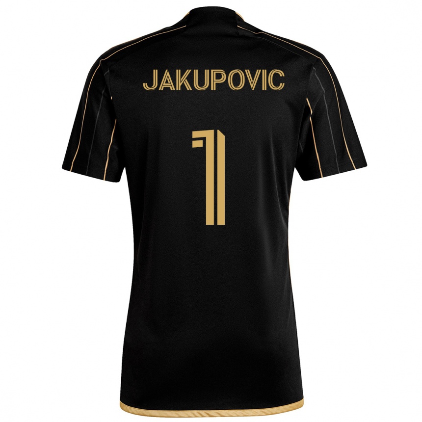 Homme Football Maillot Eldin Jakupović #1 Or Noir Tenues Domicile 2024/25