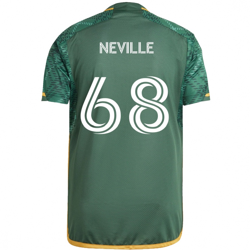 Homme Football Maillot Harvey Neville #68 Vert Orange Tenues Domicile 2024/25