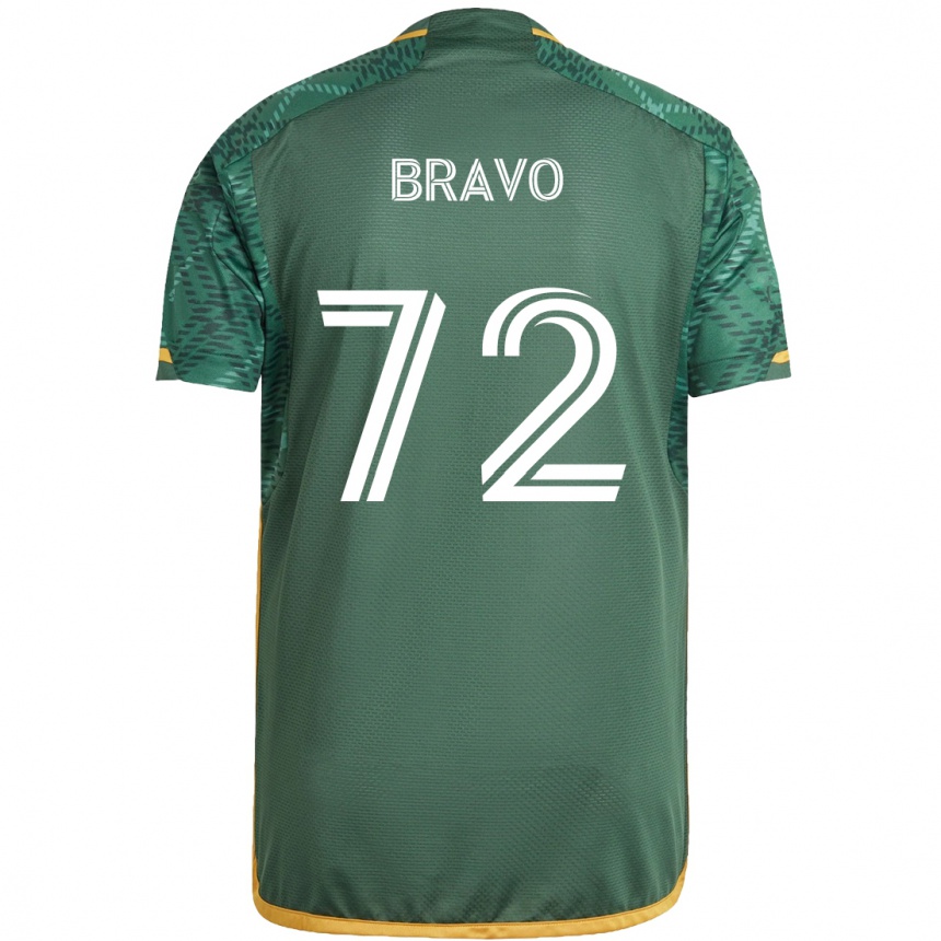 Homme Football Maillot Julian Bravo #72 Vert Orange Tenues Domicile 2024/25