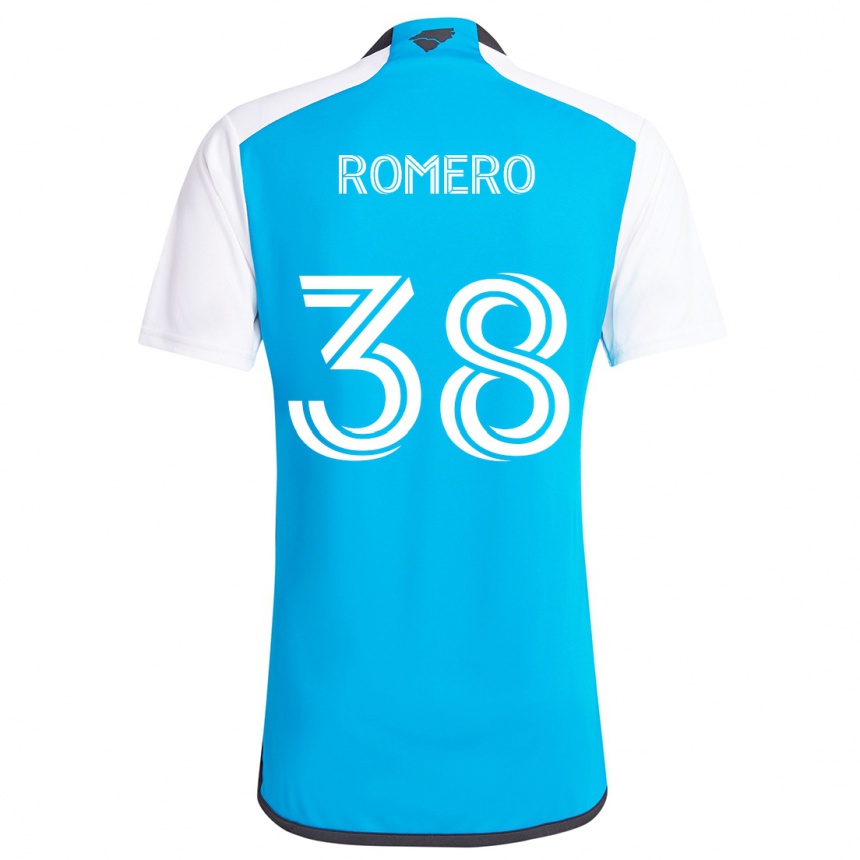 Homme Football Maillot Brian Romero #38 Bleu Blanc Tenues Domicile 2024/25