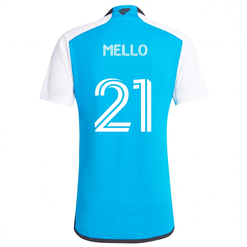 Homme Football Maillot Vinicius Mello #21 Bleu Blanc Tenues Domicile 2024/25