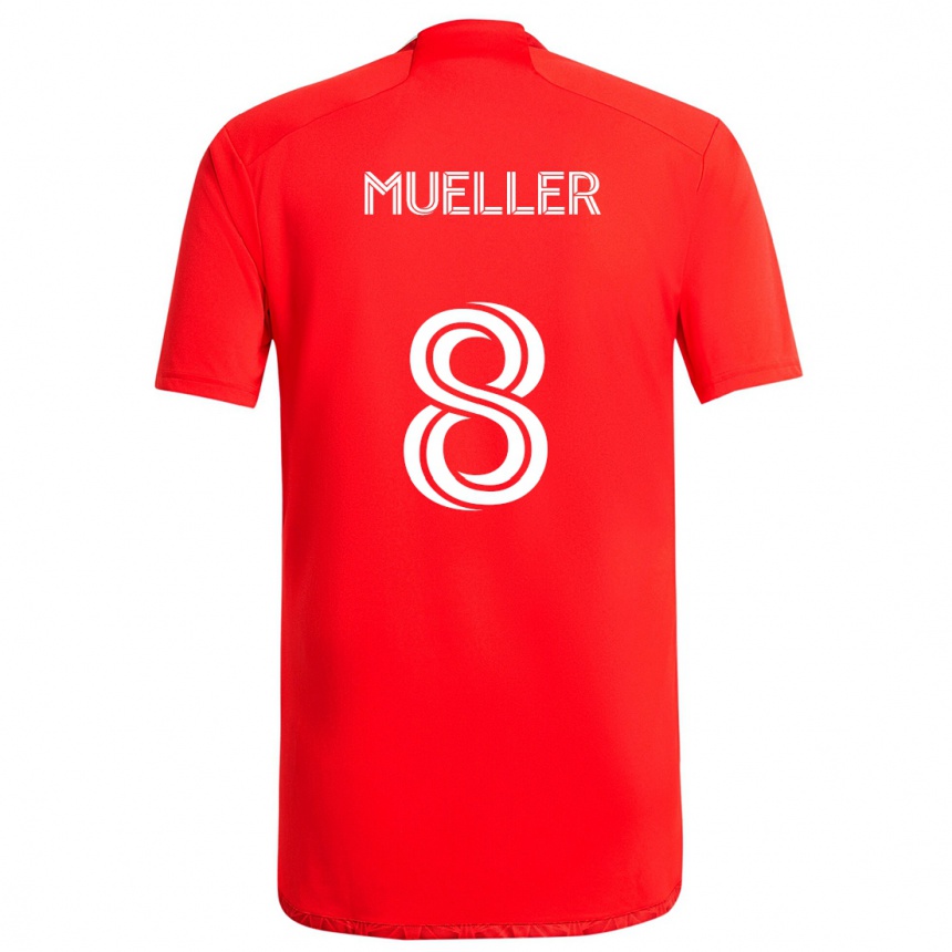 Homme Football Maillot Chris Mueller #8 Rouge Blanc Tenues Domicile 2024/25