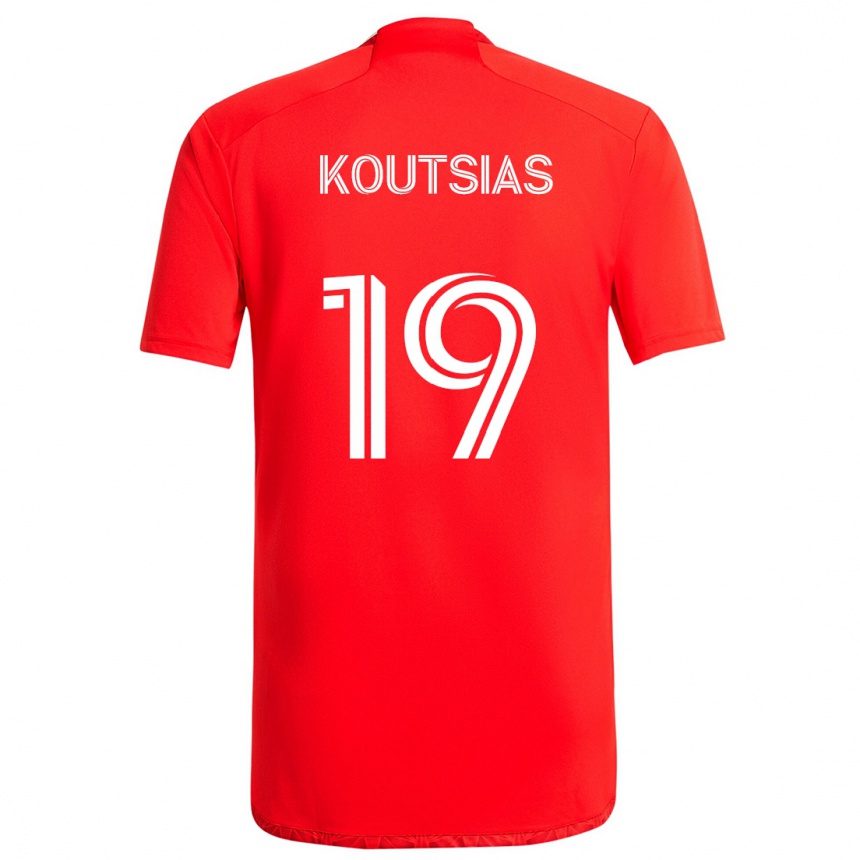 Homme Football Maillot Georgios Koutsias #19 Rouge Blanc Tenues Domicile 2024/25