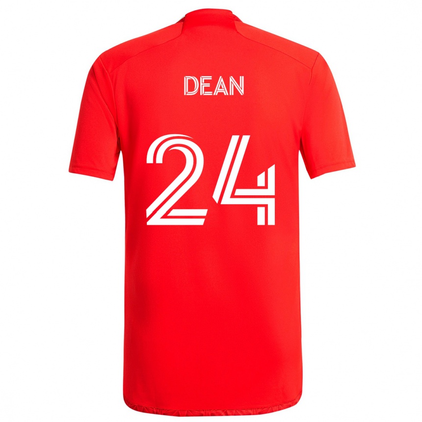 Homme Football Maillot Jonathan Dean #24 Rouge Blanc Tenues Domicile 2024/25