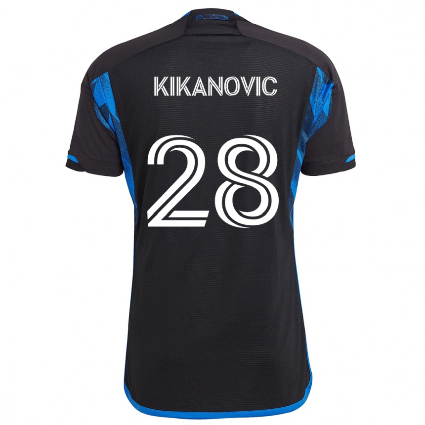 Homme Football Maillot Benjamin Kikanovic #28 Bleu Noir Tenues Domicile 2024/25