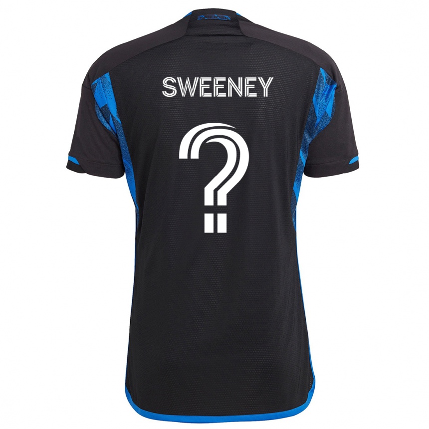 Homme Football Maillot D Sweeney #0 Bleu Noir Tenues Domicile 2024/25