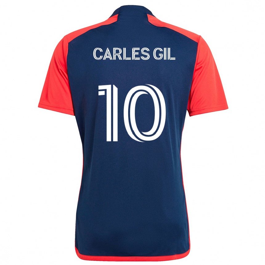 Homme Football Maillot Carles Gil #10 Bleu Rouge Tenues Domicile 2024/25